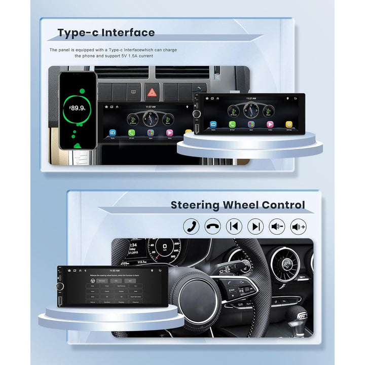 6.86-in Single-DIN Car Stereo with CarPlay, Android Auto & Camera - Just Closeouts Canada Inc.