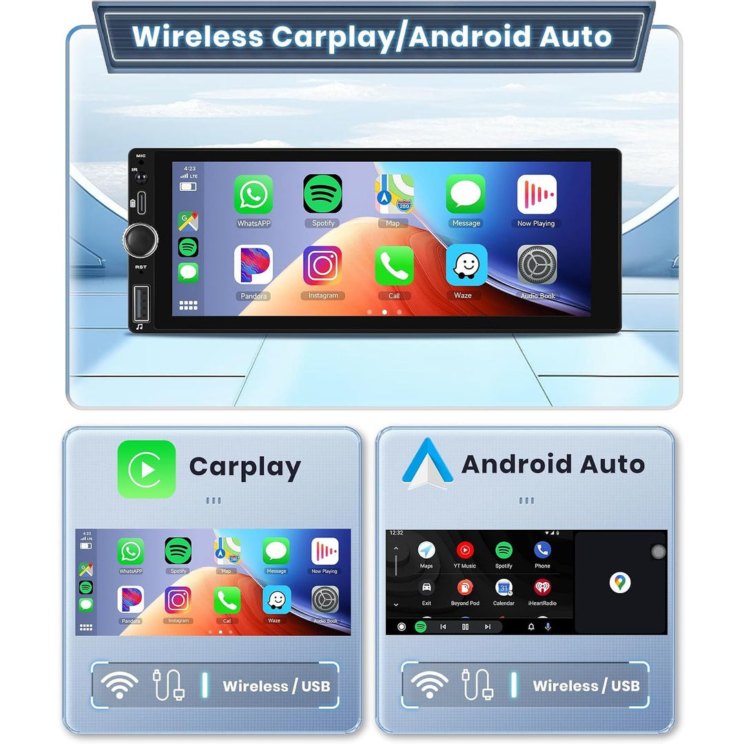 6.86-in Single-DIN Car Stereo with CarPlay, Android Auto & Camera - Just Closeouts Canada Inc.