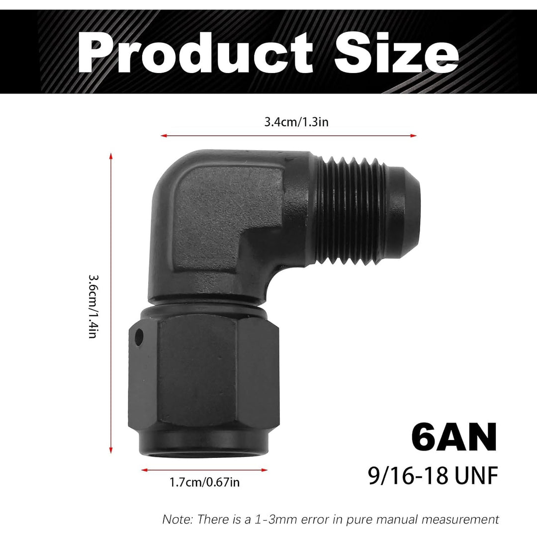 6AN 90° Female-to-Male Swivel Fitting Adapter – Black, 1 Piece - Just Closeouts Canada Inc.