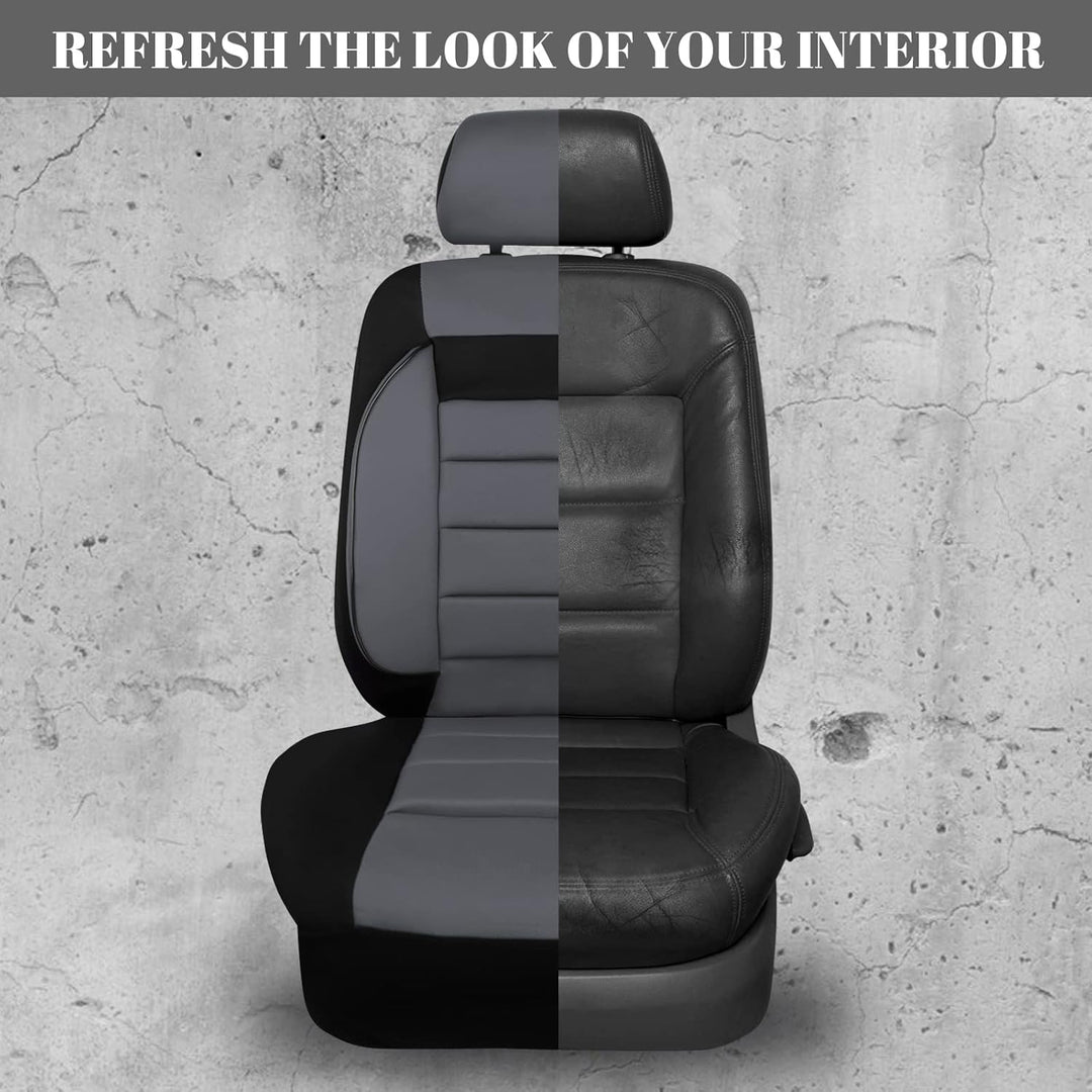 6PCS Elegance Universal Fit Two Front Car Seat Covers Set, Foam Back Support, Airbag Compatible, 100% Breathable (Black with Gray) - Just Closeouts Canada Inc.