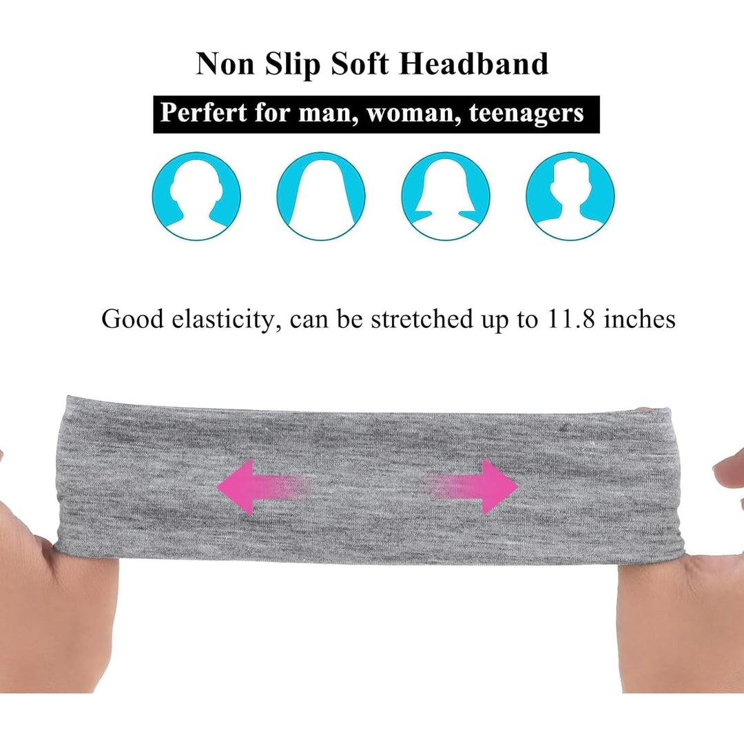 6pcs Headbands for Women, Cotton Elastic Sports Headband, Non-Slip Soft Sweat Yoga Hairbands, Stretch Sports Thin Hairwarp for Women Sport Running Exercise Gym - Just Closeouts Canada Inc.
