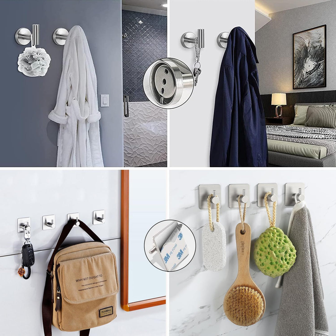 7 - Piece Bathroom Accessories Set, Black Towel Rack Towel Holder Towel Bar, Towel Racks for Bathroom SUS304 Stainless Steel, Bathroom Towel Holder Towel Rack Wall Mounted, Silver Towel Rack Bathroom - Just Closeouts Canada Inc.