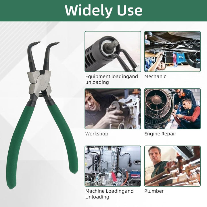 7" Snap Ring Pliers Set, 4Pcs Internal/External Circlip Pliers with Straight/Bent Jaw, Heavy Duty Spring Loaded Circlip Pliers for Ring Remover Retaining and Remove Hoses, Gasket - Just Closeouts Canada Inc.X004RX8IL5