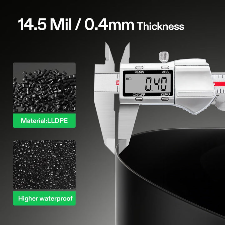 7 x 10 Feet Pond Liner, 14.5 Mil Durable LLDPE Pond Liners for Koi Ponds, Aquaculture and Water Gardens, Black - Just Closeouts Canada Inc.