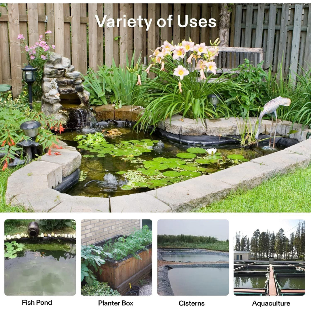7 x 10 Feet Pond Liner, 14.5 Mil Durable LLDPE Pond Liners for Koi Ponds, Aquaculture and Water Gardens, Black - Just Closeouts Canada Inc.