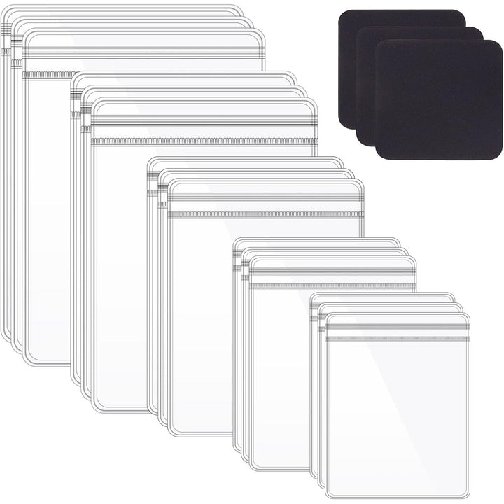 160Pcs 5 Size PVC Self Seal Jewelry Bags Plastic Zipper Bag Clear Storage Bags Jewelry Packaging Pouch with 30Pcs Anti Tarnish Tabs Strips Kit for Holding Jewelry Necklace Earring Ring Bracelet