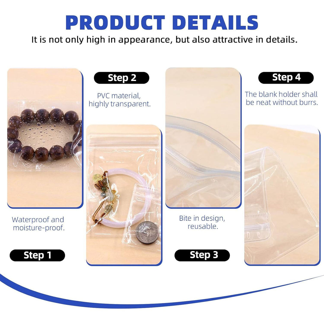 160Pcs 5 Size PVC Self Seal Jewelry Bags Plastic Zipper Bag Clear Storage Bags Jewelry Packaging Pouch with 30Pcs Anti Tarnish Tabs Strips Kit for Holding Jewelry Necklace Earring Ring Bracelet
