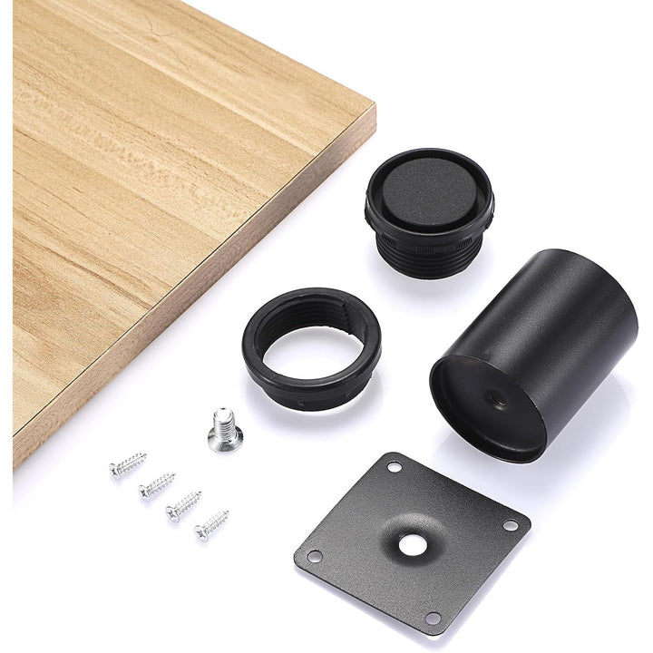 8Pcs 3 Inch Adjustable Metal Furniture Legs Stainless Steel Furniture Cabinet Legs Heavy Duty Replacement Sofa Support Legs Sofa Feet Furniture Feet for Worktop, Unit, Desk Table, Couch, Black