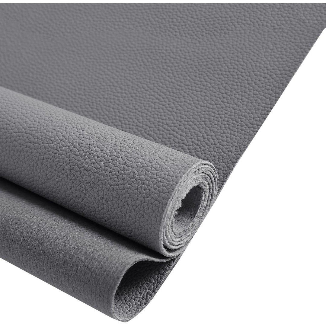 Marine Vinyl Faux Leather Upholstery Fabric 0.9 mm Thickness: Waterproof, Scratch-resistant, Perfect for Upholstering Cars, Outdoor Yachts, and Home Furniture (Grey,Pre-Cut 2 Yards)