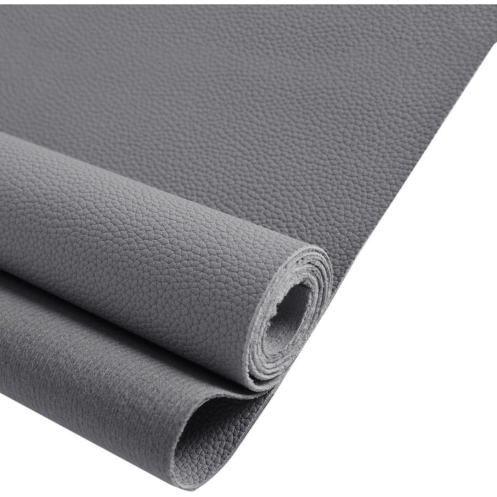 Marine Vinyl Faux Leather Upholstery Fabric 0.9 mm Thickness: Waterproof, Scratch-resistant, Perfect for Upholstering Cars, Outdoor Yachts, and Home Furniture (Grey,Pre-Cut 2 Yards)