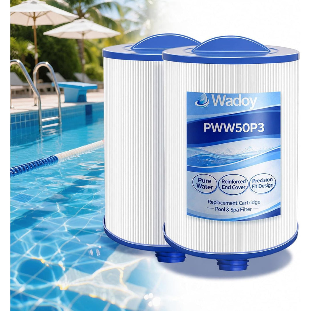 PWW50 Spa Filter Compatible with Pleatco Spa Hot Tub Filter, PWW50P3 Filter Compatible with Unicel 6CH-940, Filbur FC-0359, Waterways 817-0050 Front Access Skimmer Aber Hot Tubs, 2 Pack