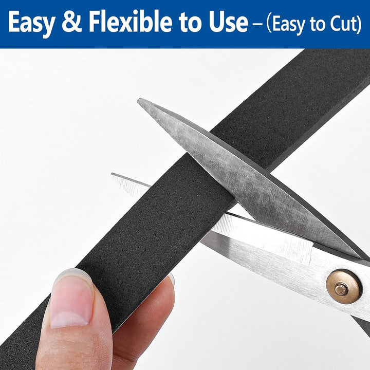 Self Adhesive Foam Tape Weatherstrip 1/2In x 1/16In x 66Ft High Density Foam Insulation Strips Seal Weather Stripping with Strong Adhesive for Door and Window Sound Isolation Soundproofing