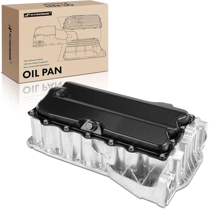 Engine Oil Pan Sump with Drain Plug Compatible with 2011 2012 2013 2014 Volkswagen Jetta, Naturally Aspirated, 2.0L