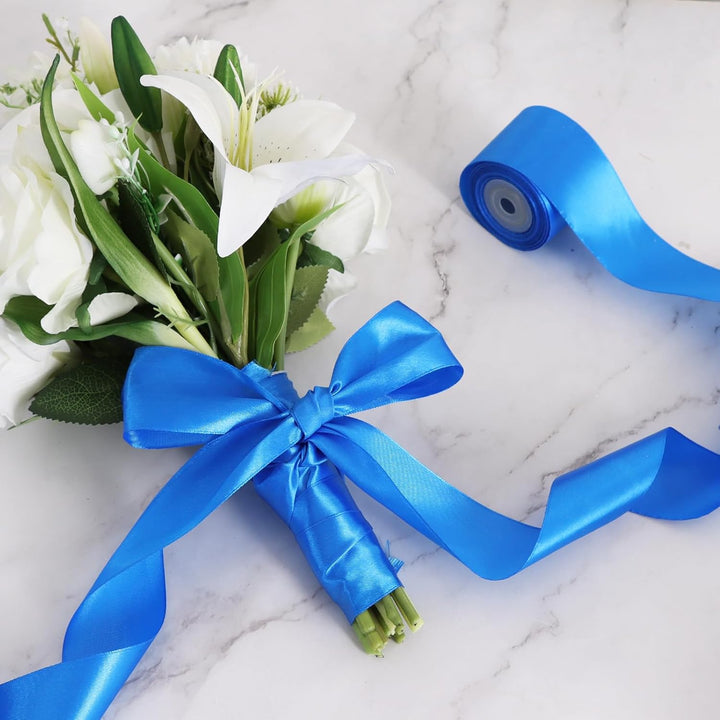 1-1/2 Inch (40mm) x 100 Yards Royal Blue Wide Satin Ribbon Solid Fabric Ribbon for Gift Wrapping Chair Sash Valentine's Day Wedding Birthday Party Decoration Hair Floral Craft Sewing