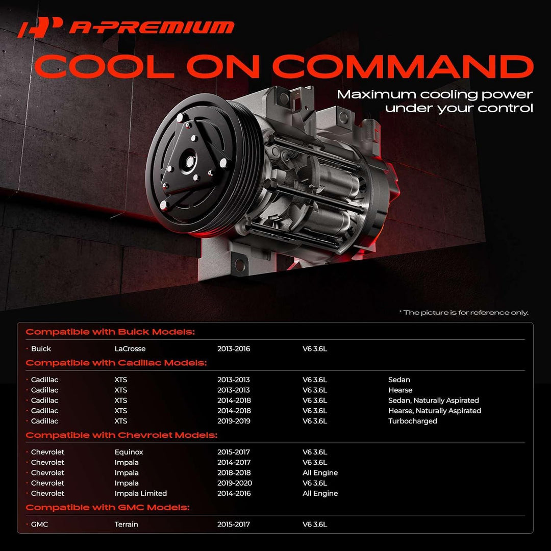 Air Conditioner AC Compressor Clutch Kit Compatible with Chevrolet Equinox 2016-2017, Impala 2014-2020, Impala Limited 2014 & GMC Terrain 2015-2017 & Buick LaCrosse 2013-2016 & Cadillac XTS