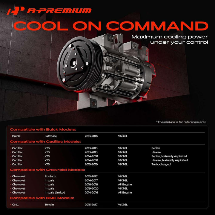 Air Conditioner AC Compressor Clutch Kit Compatible with Chevrolet Equinox 2016-2017, Impala 2014-2020, Impala Limited 2014 & GMC Terrain 2015-2017 & Buick LaCrosse 2013-2016 & Cadillac XTS