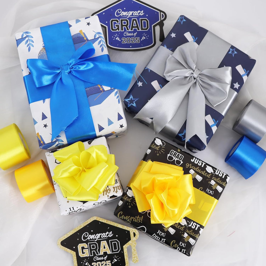 1-1/2 Inch (40mm) x 100 Yards Royal Blue Wide Satin Ribbon Solid Fabric Ribbon for Gift Wrapping Chair Sash Valentine's Day Wedding Birthday Party Decoration Hair Floral Craft Sewing