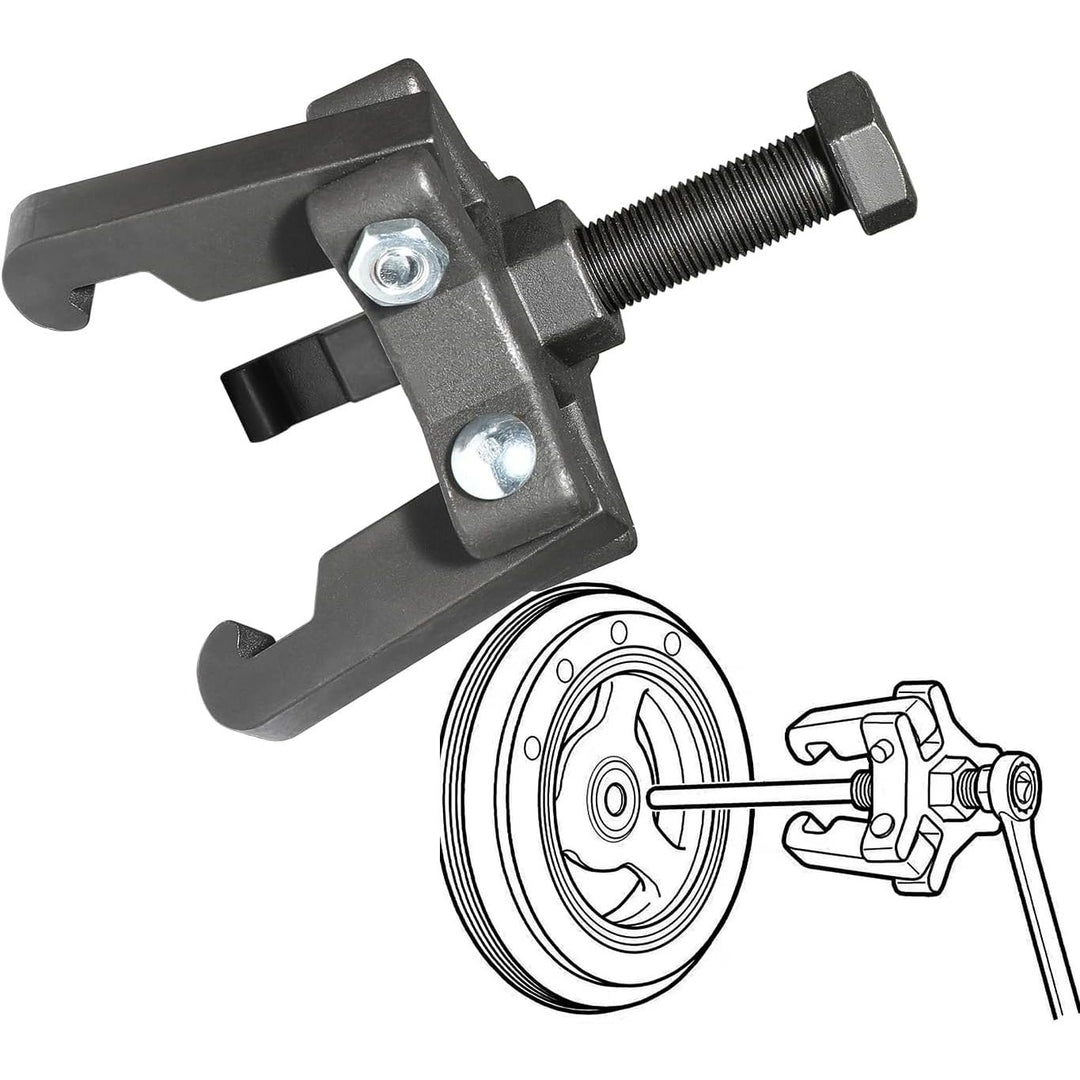 Harmonic Balancer Damper Pulley Remove Kit Compatible with Ford, GM, Chrysler, Cadillac, Chevy Trucks, Mitsubishi, Upgraded Version 3 Jaw Puller