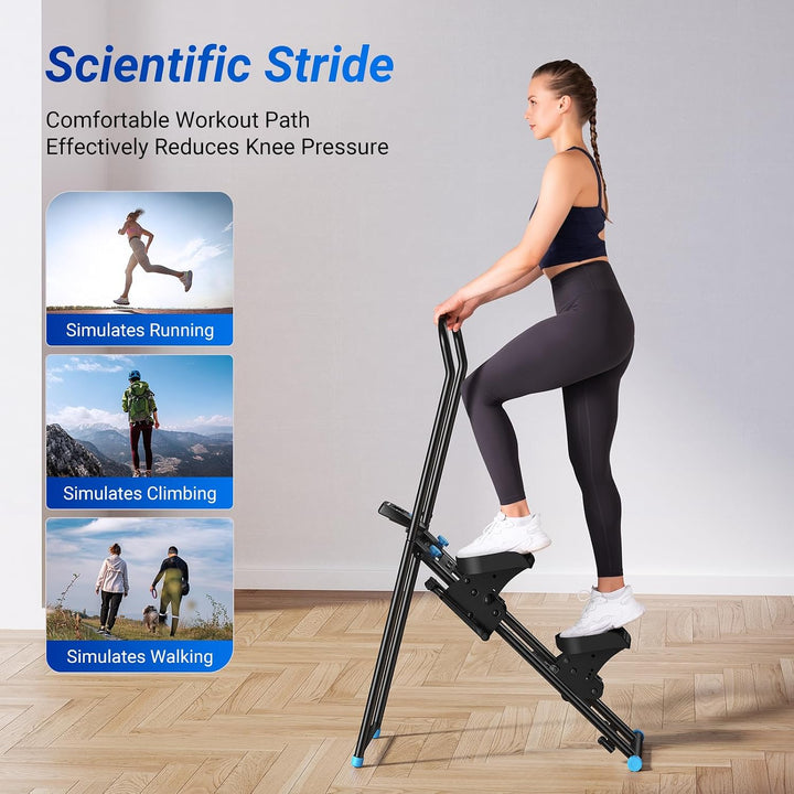 Stair Stepper with Adjustable Resistance, Foldable Stair Climber