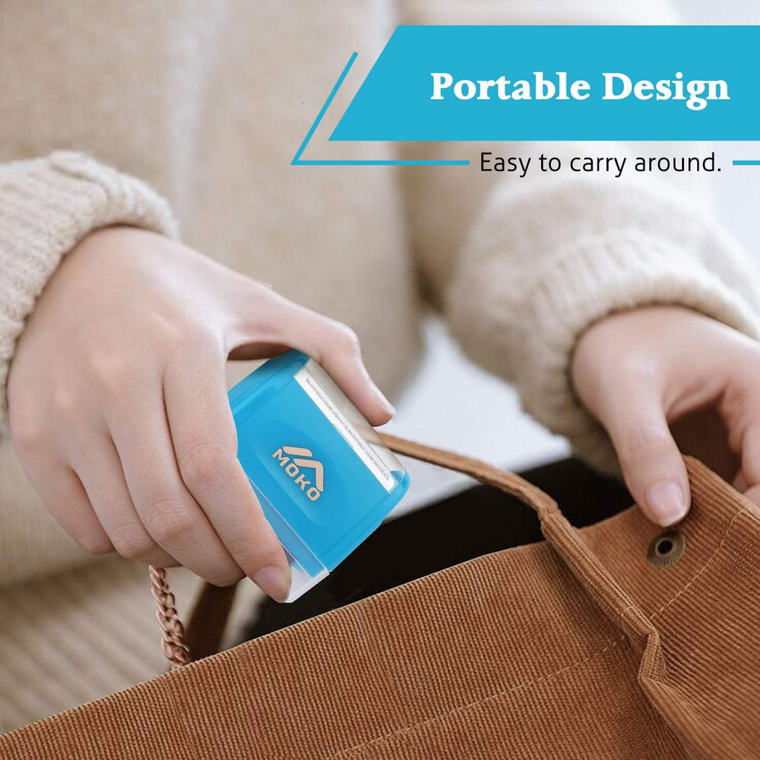 Identity Theft Protection Stamp Roller, Refillable Self Inking Wide Roller Security Stamp, Private & Confidential Stamp Roller for Personal Information Blackout, Large Size, Blue