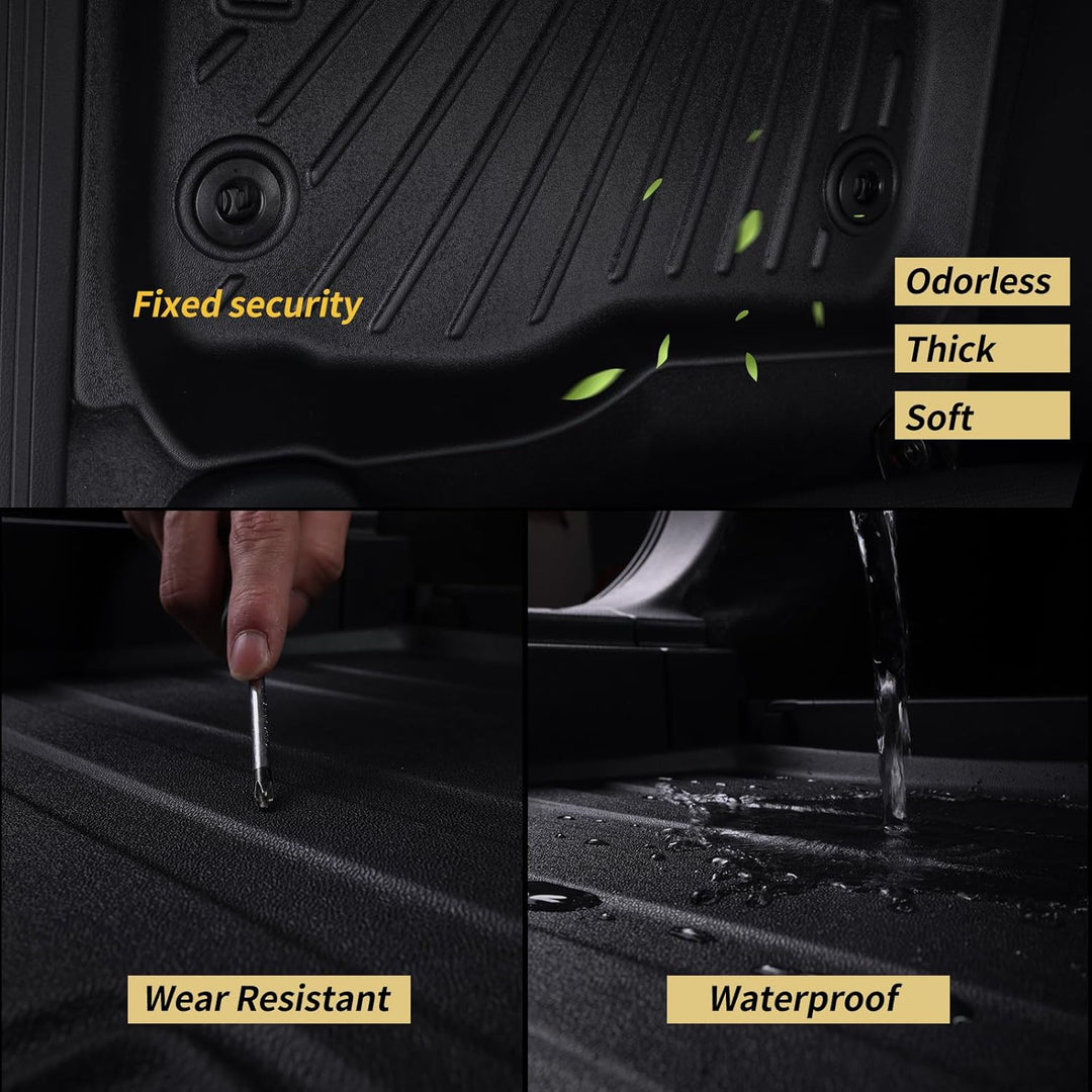 Floor Mats for 2024 2025 2026 Mazda CX-90/PHEV/MHEV 8 Seats (Not Fit 6&7 Seats) TPE All Weather Protection 3 Rows Car Floor Liners & Cargo Liner Accessories for CX90 5pc-Black