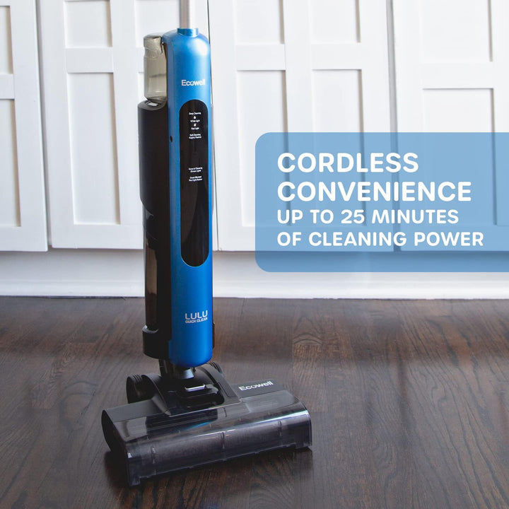ECOWELL Wet Dry Vacuum Cordless Cleaner and Mop Multi-Surface for Hard Floors and Area Rug LULU Quick Clean P03, Blue