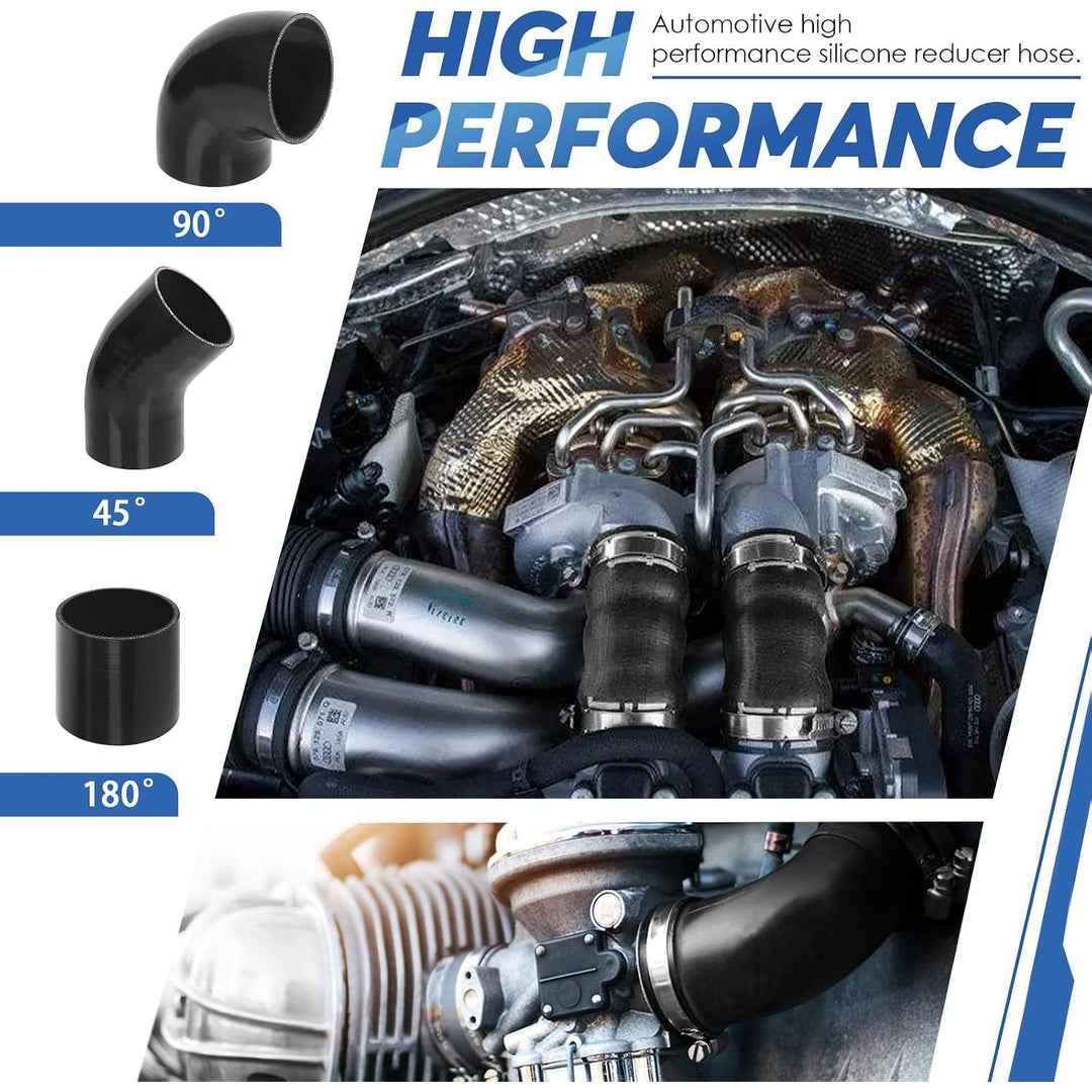 4inch (102mm) ID Straight Coupler Silicone Hose 4inch(100mm) Length 4-Ply Reinforced High Performance with 2Pcs 105-127MM tainless Steel T-Bolt Clamp for Turbo, Intercooler and Intake