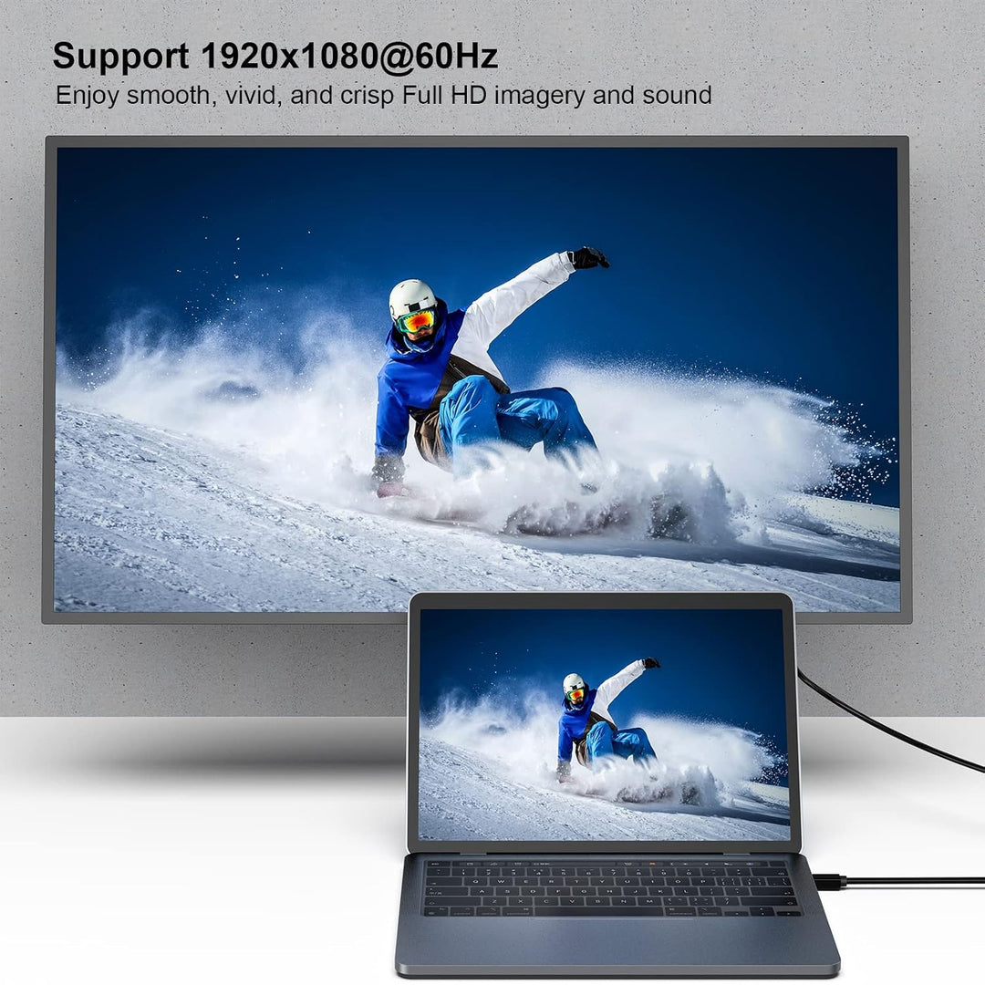 4K Mini DisplayPort to HDMI 6 Feet Cable, Mini DP to HDMI Cable (Thunderbolt Compatible) with MacBook Air/Pro, Surface Pro/Dock, Monitor, Projector