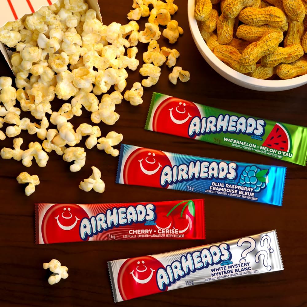 Airheads Candy Individually Wrapped Bars - White Mystery Flavour - Bulk Pack of 36