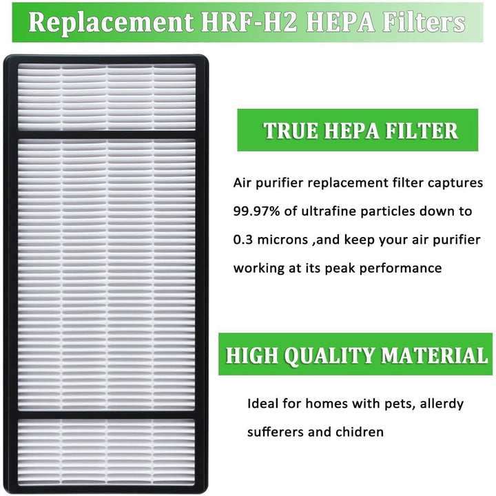 2 Pack True HEPA Replacement Filter H Compatible with Honeywell Filter HRF-H1 HRF-H2, Compatible with Honeywell Air Purifiers HPA050, HPA060, HPA150, HPA160, HHT055, HHT155 Series
