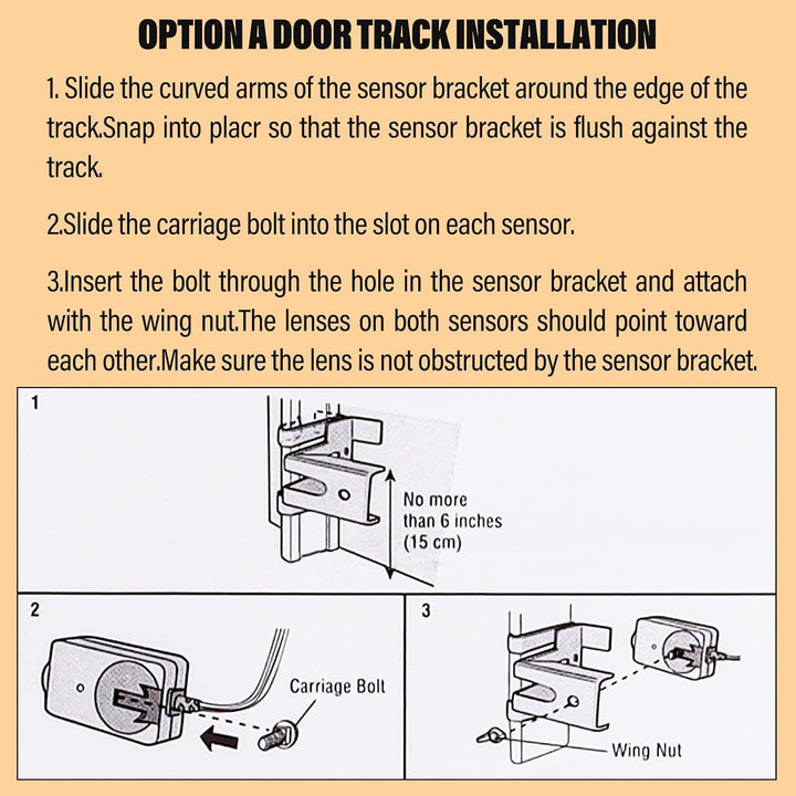 Garage Door Sensor Compatible with Lift master Chamberlain Sears Craftsman Garage Door Opener Made After 1997, 41A5034 G801CB-P Garage Door Safety Sensor Kit with 2 Mounting Brackets