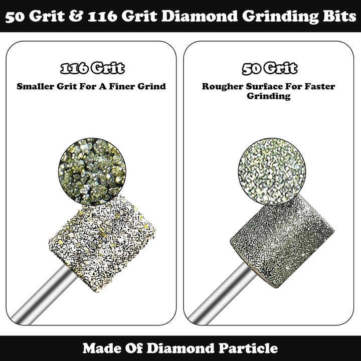 24pcs Diamond Drill Grinding Bit Compatible with Dremel Diamond File Sanding Set Stone Carving Rotary Tools Polishing Kits Glass Drill Bit 1/8" Shank Accessories for Wood Glass Ceramics Carving