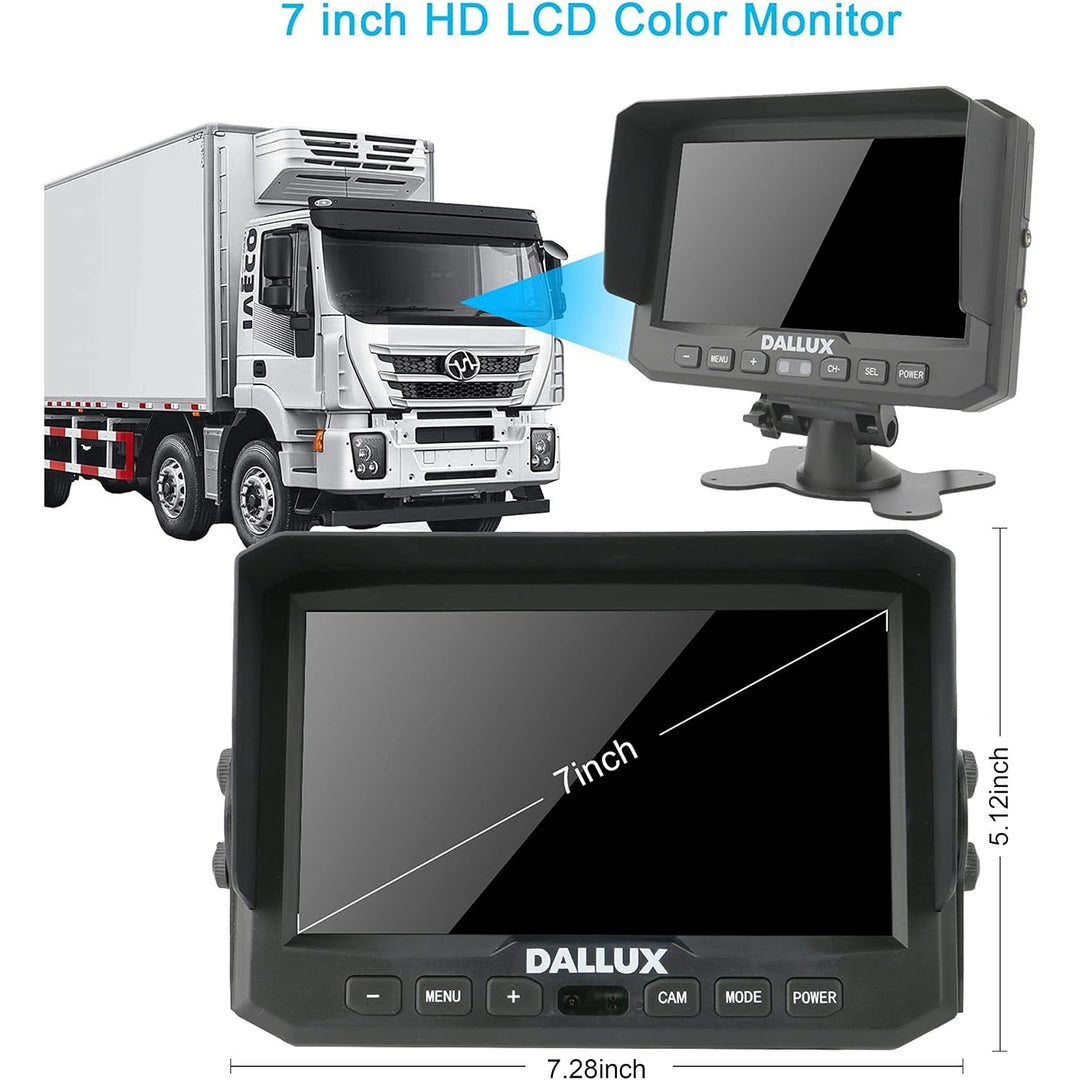 Wireless Backup Camera Kit with 7 inch DVR Monitor for Heavy Vehicles/5th Wheel Pickup/Truck/Trailer/Bus/Van/RV Camper/with 1080P Night Vision Stable Signal IP69K Reverse Rearview/Front Camera