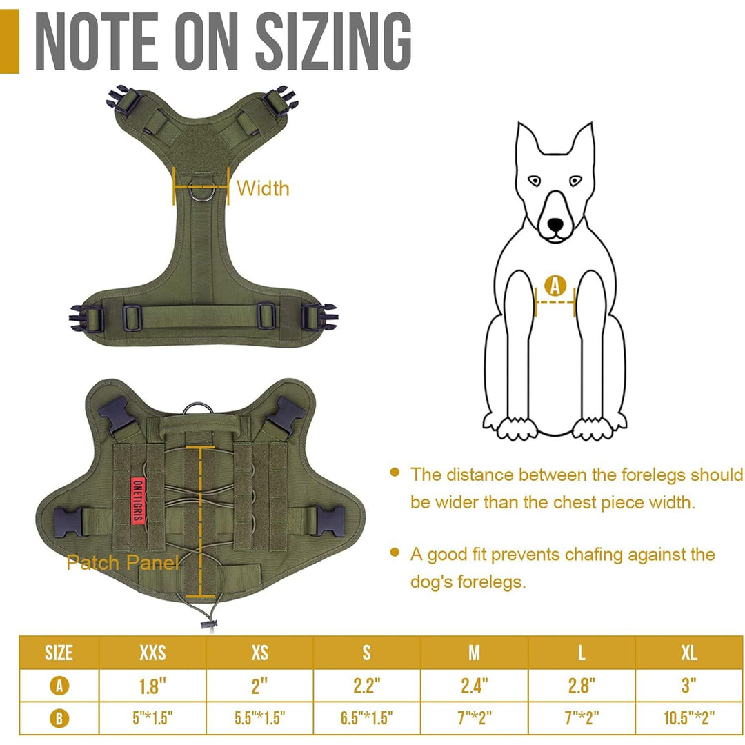 Tactical Dog Harness Military Dog Harness, Dog Harness with Handle Heavy Duty Dog Vest for Hiking Training Outdoor Dogs(Ranger Green, Large)