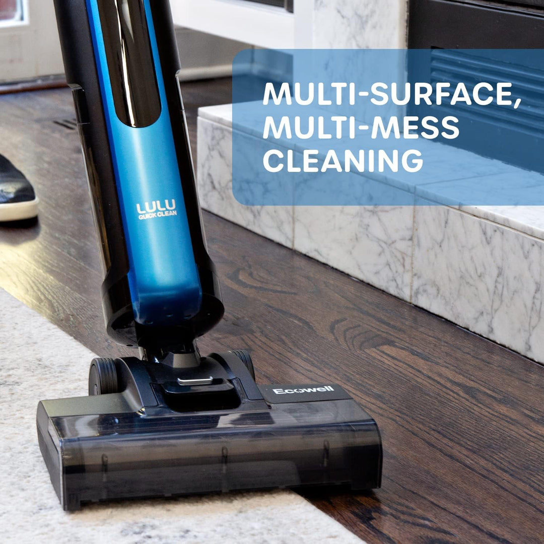 ECOWELL Wet Dry Vacuum Cordless Cleaner and Mop Multi-Surface for Hard Floors and Area Rug LULU Quick Clean P03, Blue