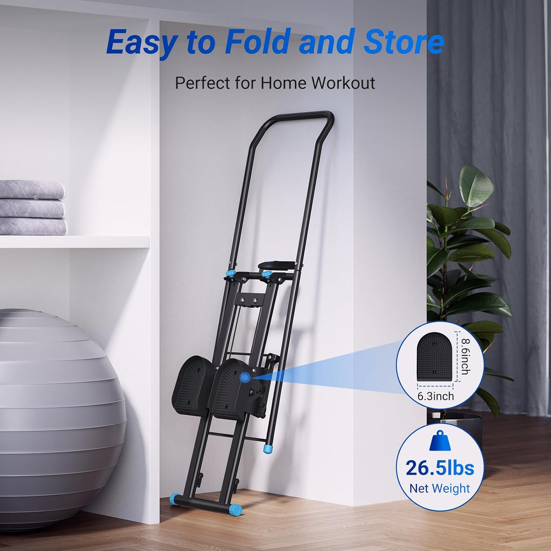 Stair Stepper with Adjustable Resistance, Foldable Stair Climber