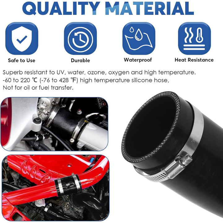4inch (102mm) ID Straight Coupler Silicone Hose 4inch(100mm) Length 4-Ply Reinforced High Performance with 2Pcs 105-127MM tainless Steel T-Bolt Clamp for Turbo, Intercooler and Intake