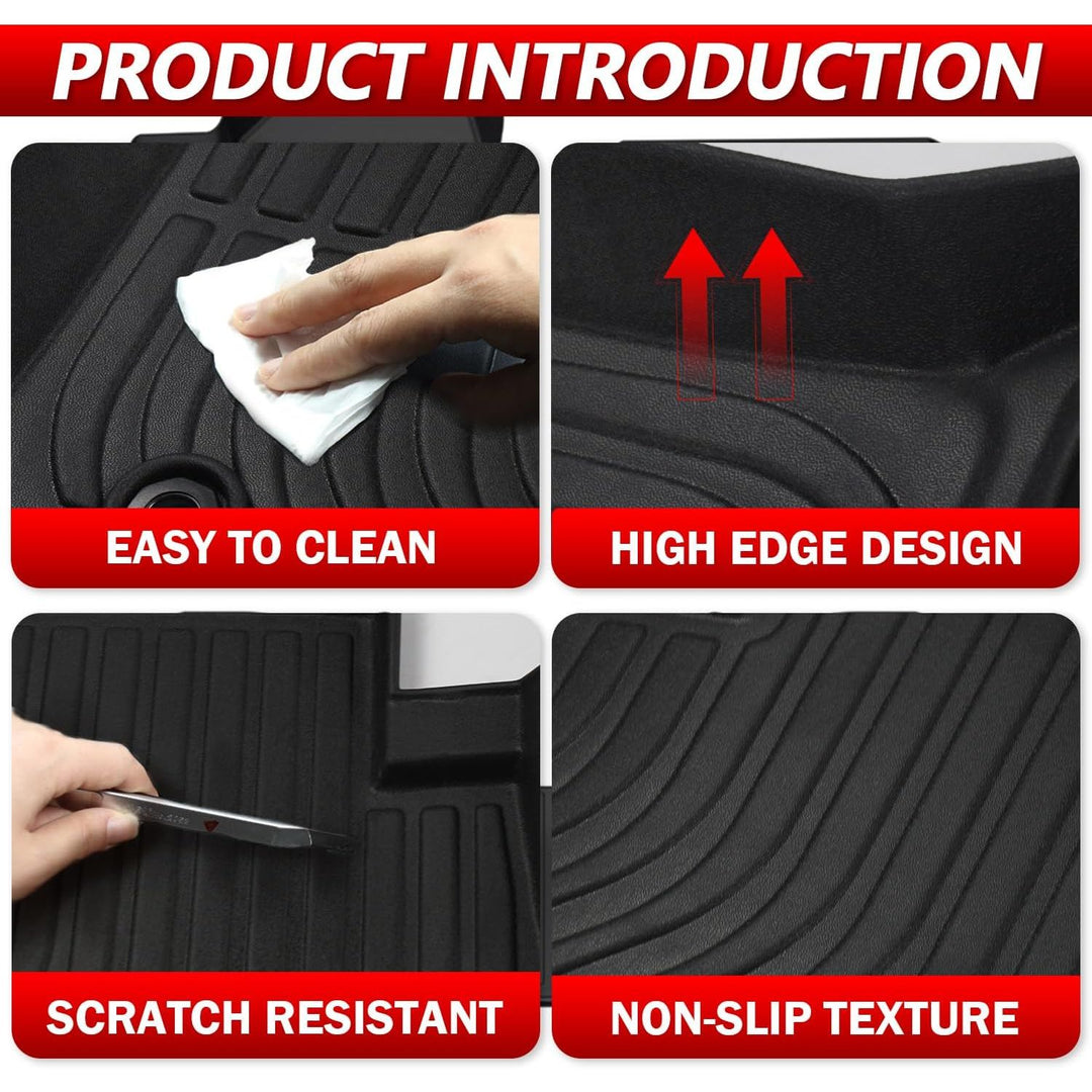 Floor Mats for Chevy Chevrolet Suburban/GMC Yukon XL 2024-2021 Floor Mats & Cargo Liner with Backrest Mat Full Set All Weather Protection TPE for Suburban Accessories (8seat)