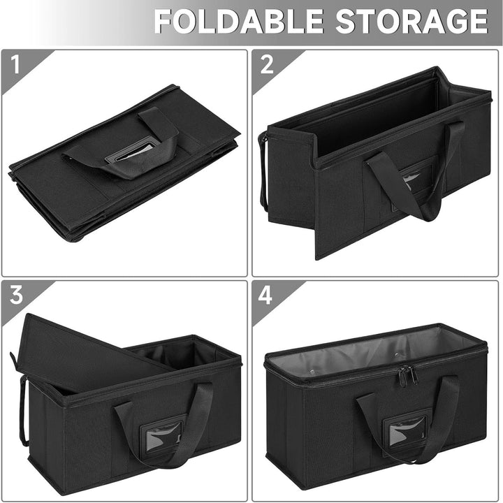 6 Pack CD Storage Boxes, CD Case Holder Organizer with Clear PVC Lid and Index Labels- 13.4"x 6.3"x 5.5" CDs Storage Holder Bags, Each Hold up to 31 CDs Jewel Cases or 170 Discs -6 Pack