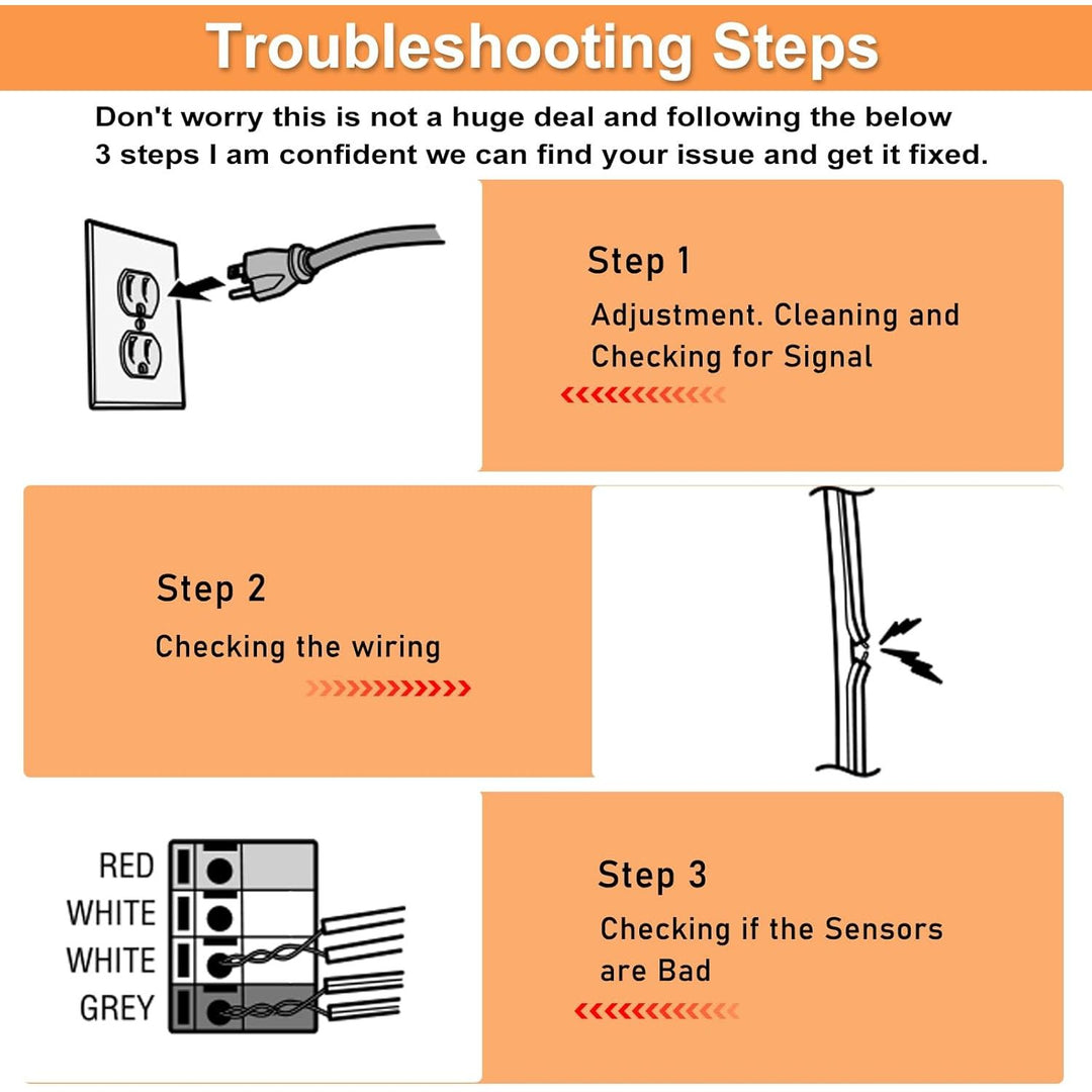 Garage Door Sensor Compatible with Lift master Chamberlain Sears Craftsman Garage Door Opener Made After 1997, 41A5034 G801CB-P Garage Door Safety Sensor Kit with 2 Mounting Brackets