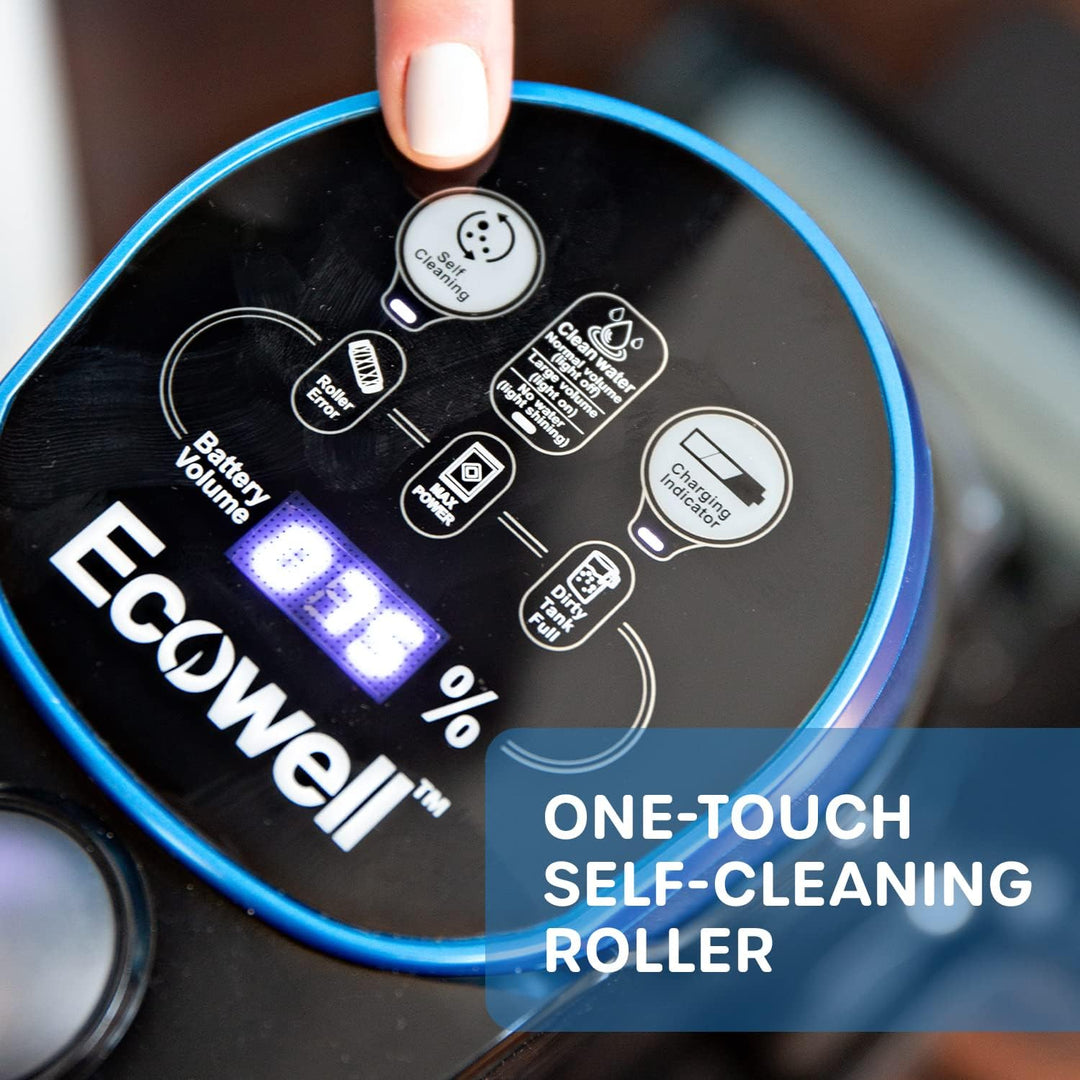 Ecowell Cordless Wet Dry Vacuum Cleaner Multi-Surface Air-Drying Digital Display for Hard Floors LULU Quick Clean P05, Blue