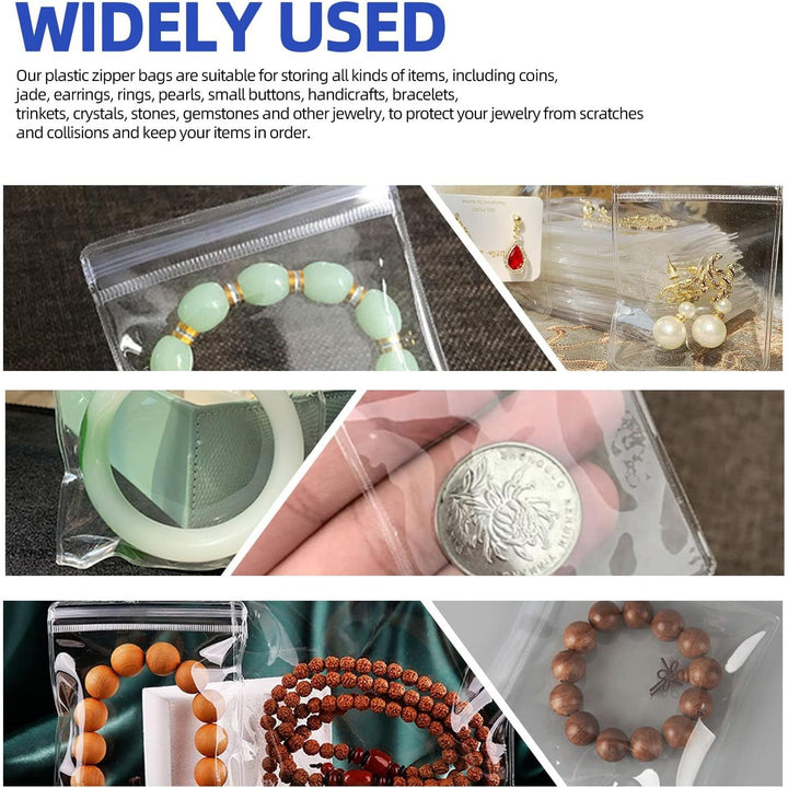 160Pcs 5 Size PVC Self Seal Jewelry Bags Plastic Zipper Bag Clear Storage Bags Jewelry Packaging Pouch with 30Pcs Anti Tarnish Tabs Strips Kit for Holding Jewelry Necklace Earring Ring Bracelet
