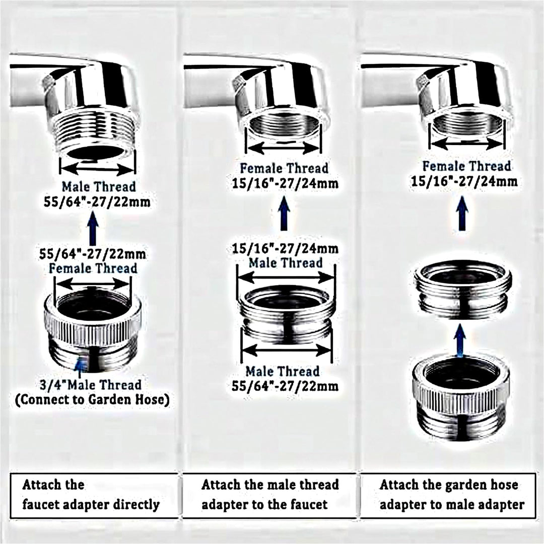 Faucet Adapter with Aerator, 3/4 Inch Garden Hose Connector, Kitchen Brass Faucet to Garden Hose Adapter