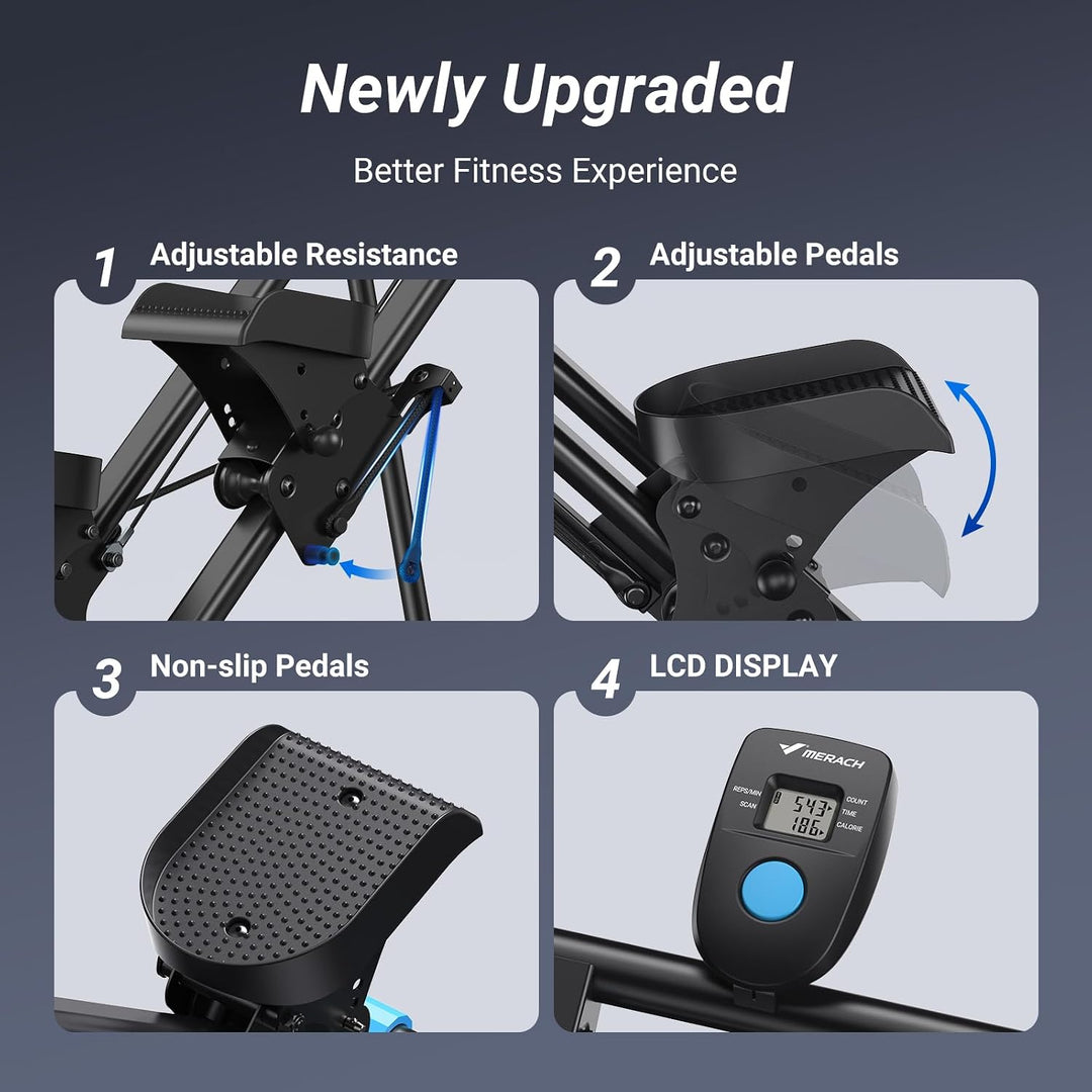 Stair Stepper with Adjustable Resistance, Foldable Stair Climber