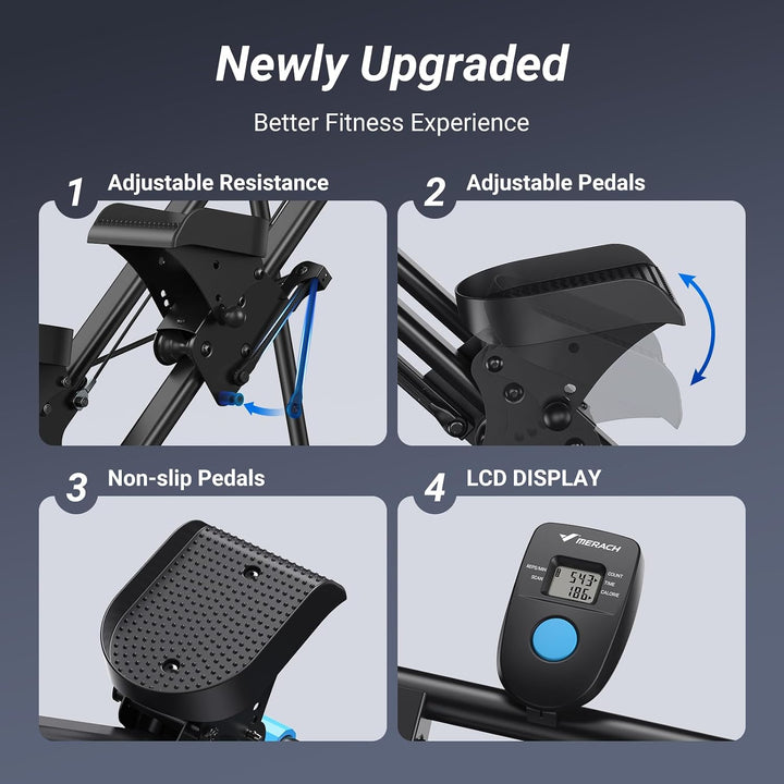 Stair Stepper with Adjustable Resistance, Foldable Stair Climber
