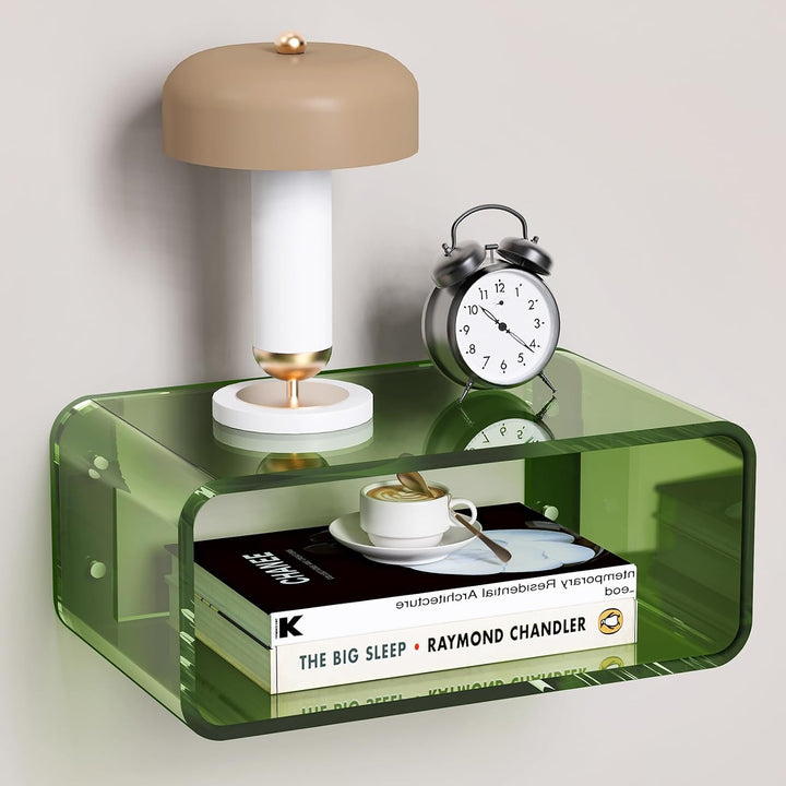 Clear Acrylic Floating Nightstand Shelf, 1-Tier
