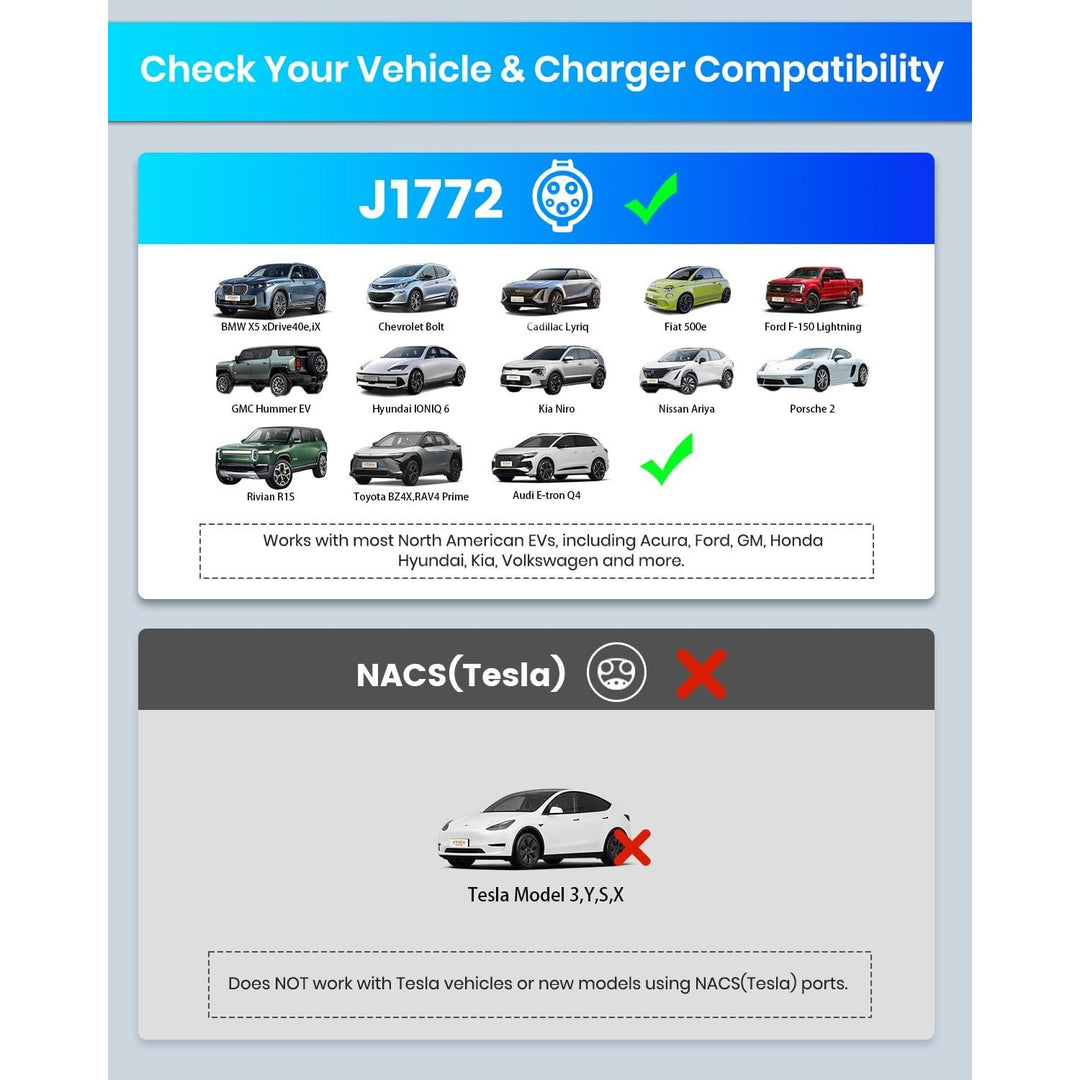 J1772 Extension Cable, EV Charger Extension Cord 50A 21FT Charging Cable for Electric Vehicle 110V-240V Compatible for All SAE J1772 Chargers (50A - 21FT)