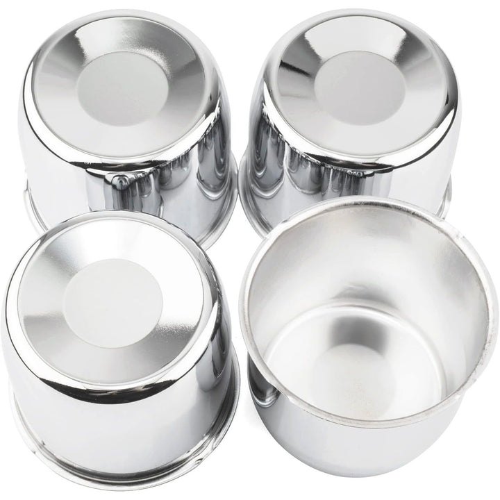 4pcs Push Through Wheel Center Caps Chrome Silver for 108MM 4.25" Center Bore Auto Trailer Wheel Rim