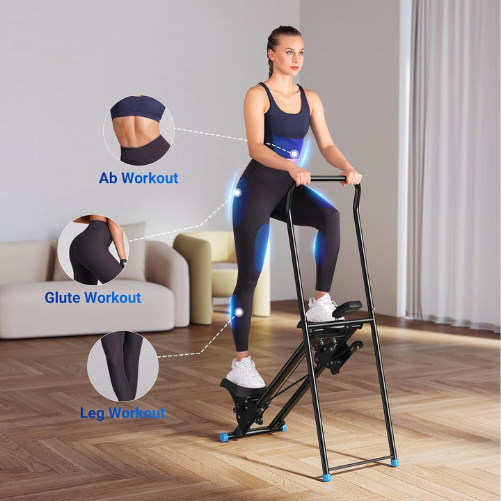 Stair Stepper with Adjustable Resistance, Foldable Stair Climber