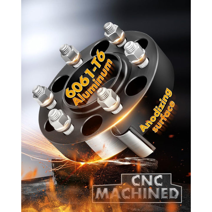 6x5.5 Hubcentric Wheel Spacer for 2019-2023 Ford Ranger xlt lariat raptor 2021-2023 Bronco(NOT Fit Bronco-Sport),4pcs 1.5 inch 6x139.7 Hub Bore 93.1mm Thread Pitch M12x1.5 6lug rim, black